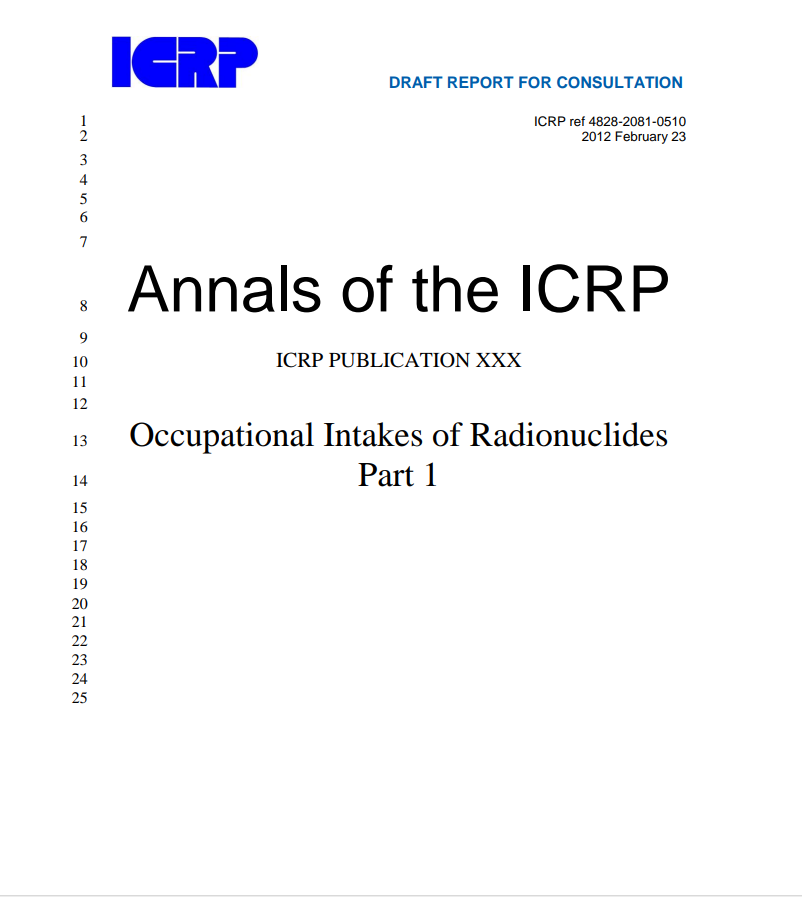 Occupational Intakes of Radionuclides 14 Part 1