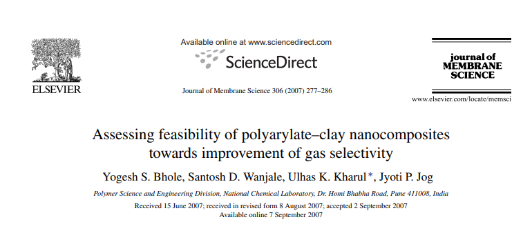 Assessing feasibility of polyarylate–clay nanocomposites towards improvement of gas selectivity