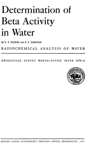 Determination of  Beta Activity  in Water