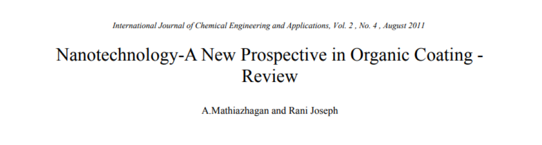 Nanotechnology-A New Prospective in Organic Coating - Review