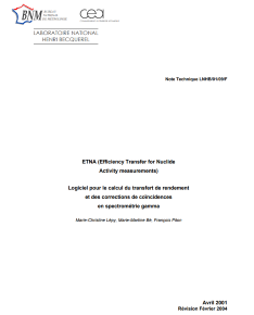 ETNA (Efficiency Transfer for Nuclide  Activity measurements)